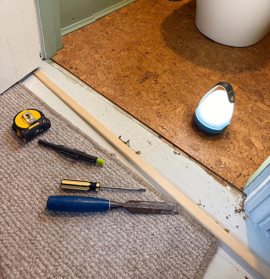 Cork flooring and threshold fitting Cork flooring and threshold fitting